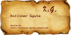 Kolliner Gyula névjegykártya